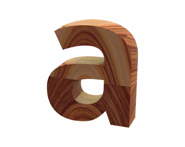 Wood Uma fonte 3D render — Fotografia de Stock