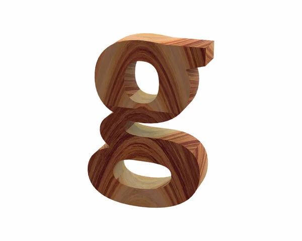 Wood g font 3D render — Stock Photo, Image