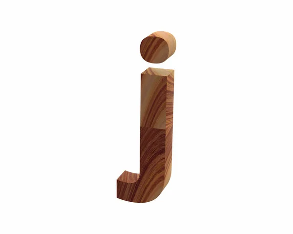 Wood J fuente 3D render — Foto de Stock