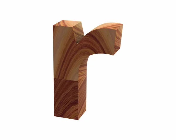 Hout R lettertype 3d render — Stockfoto