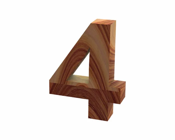 Wood 4 font 3D render — Stockfoto