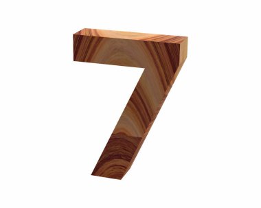 ahşap 7 yazı tipi 3d render