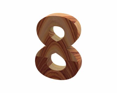 ahşap 8 yazı tipi 3d render