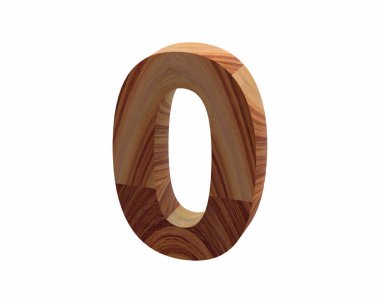 ahşap 0 yazı tipi 3d render