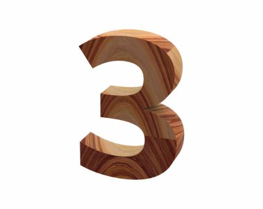 ahşap 3 yazı tipi 3d render