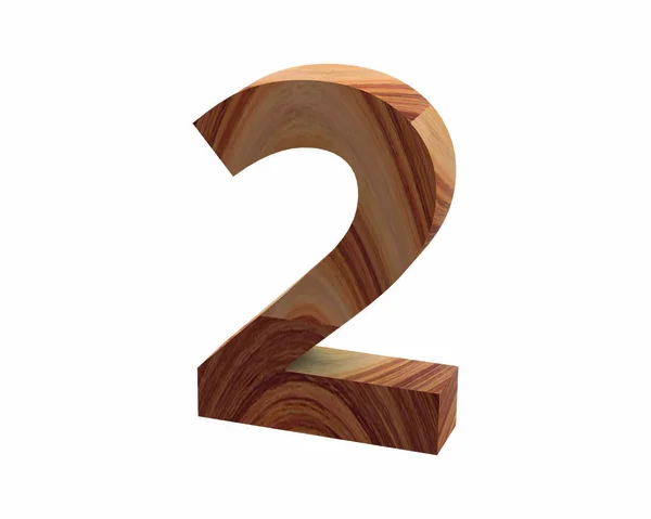 Wood 2 font rendering 3D — Foto Stock