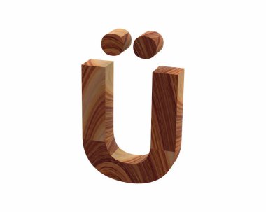 ahşap Alt0220 yazı tipi 3d render