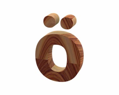 ahşap Alt0246 yazı tipi 3d render