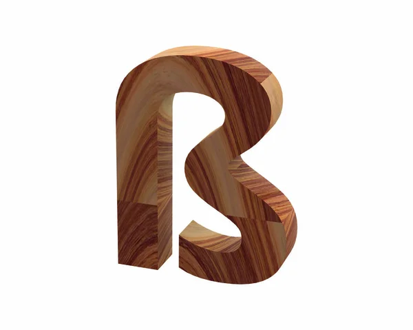 Wood Alt223 font 3D render — Stock Photo, Image