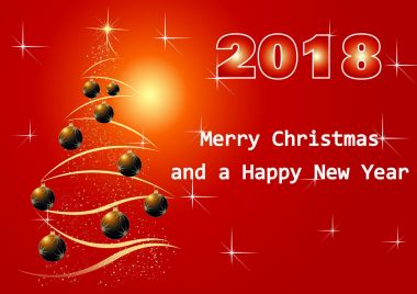 Kırmızı Noel kartı 2018