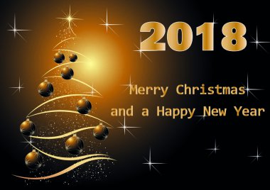 Altın Noel kartı 2018