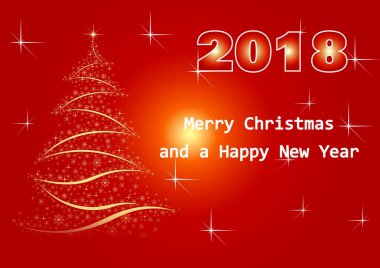 Kırmızı Noel kartı 2018