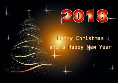 Altın Noel kartı 2018