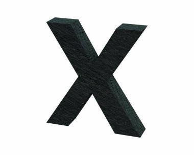 Yazı tipi taş X 3d render sermaye kayrak
