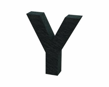 Yazı tipi taş sermaye Y 3d render kayrak