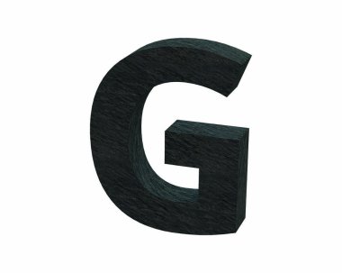 Yazı tipi taş büyük G 3d render kayrak