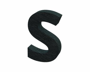 Yazı tipi taş büyük S 3d render kayrak