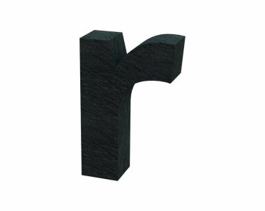 Yazı tipi taş küçük r 3d render kayrak