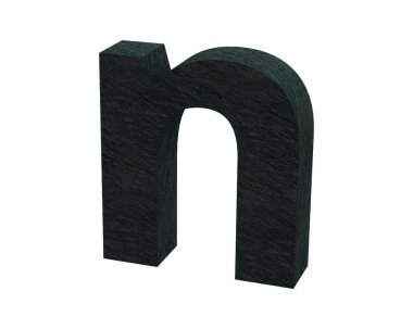Yazı tipi taş kayrak küçük n 3d render