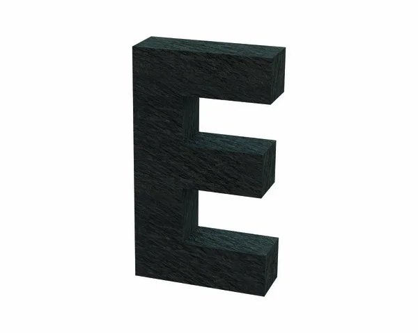 Lettertype steen slate hoofdletter E 3d render — Stockfoto