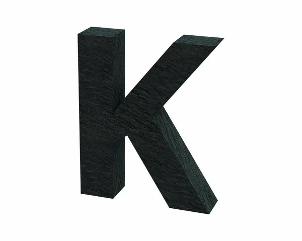 字体石石板大写 K 3d 渲染 — 图库照片