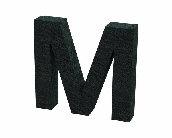 Font Stone ardósia capital M 3D render — Fotografia de Stock