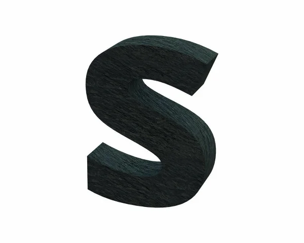 Carattere Stone slate lowercase s rendering 3D — Foto Stock
