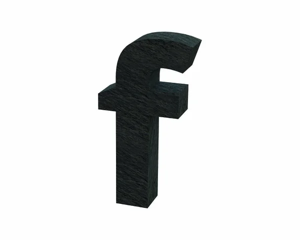 Lettertype steen slate kleine letters f 3d render — Stockfoto