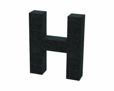 Yazı tipi taş sermaye H 3d render kayrak
