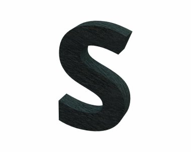 Yazı tipi taş büyük S 3d render kayrak