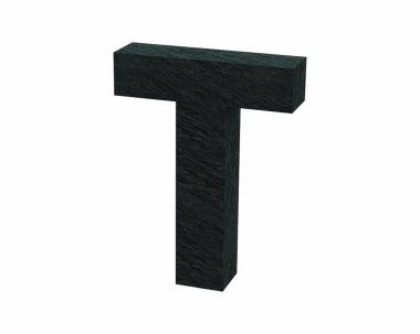 Yazı tipi taş sermaye T 3d render kayrak