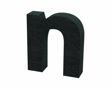 Yazı tipi taş kayrak küçük n 3d render