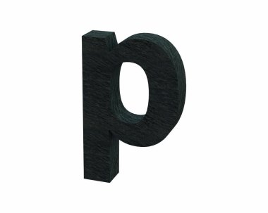 Yazı tipi taş küçük p 3d render kayrak