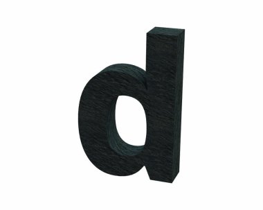 Yazı tipi taş kayrak küçük harf d 3d render