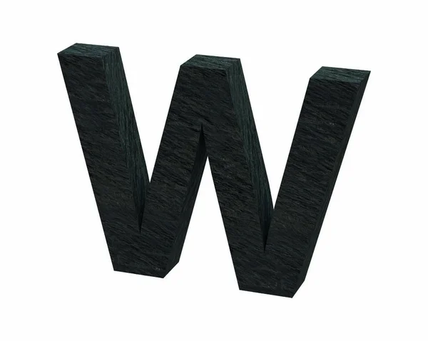 Lettertype steen slate hoofdstad W 3d render — Stockfoto