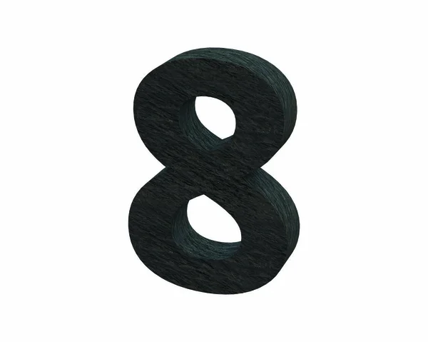Font Stone números de ardósia 8 renderização 3D — Fotografia de Stock
