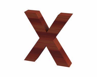 Yazı tipi cilalı gül ağacı büyük X render