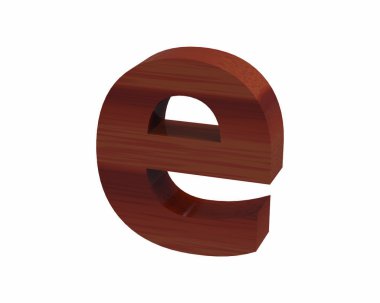 Yazı tipi cilalı gül ağacı küçük harf e render