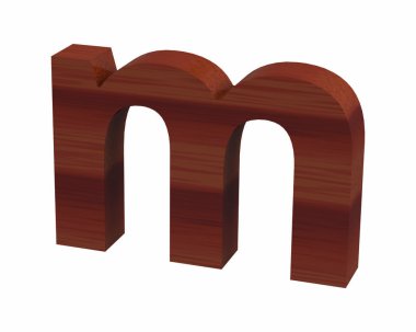 Render yazı tipi cilalı gül ağacı küçük harf m