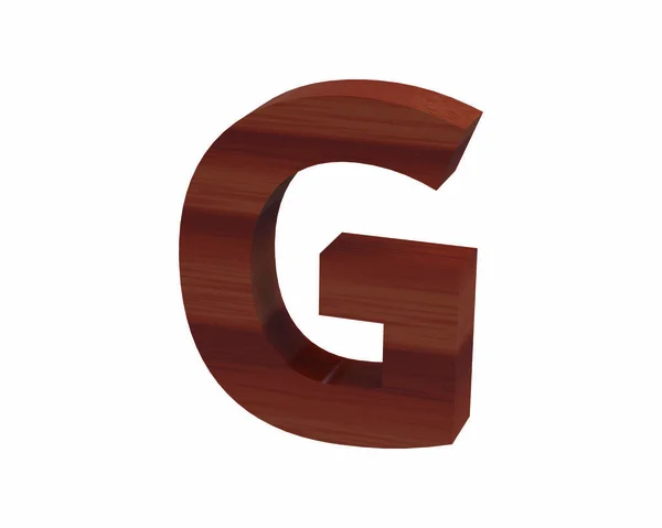 Carattere Polished rosewood capital G render — Foto Stock