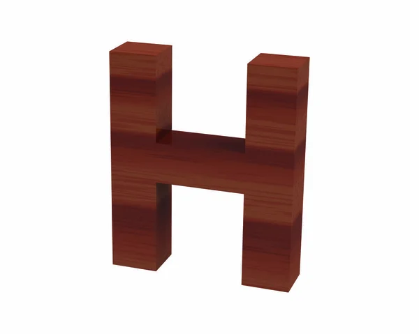 Fonte Polished rosewood capital H render — Fotografia de Stock