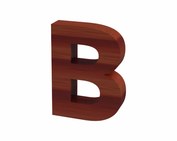 Fonte Polished rosewood capital B render — Fotografia de Stock