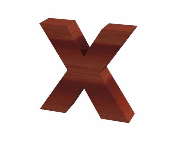 Carattere Polished rosewood lowercase x render — Foto Stock