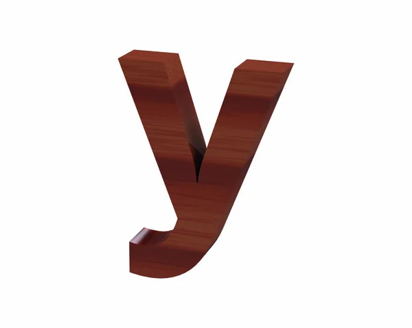 Carattere Polished rosewood lowercase y render — Foto Stock