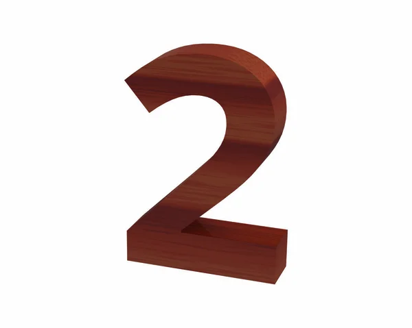 Carattere Polished rosewood number 2 render — Foto Stock