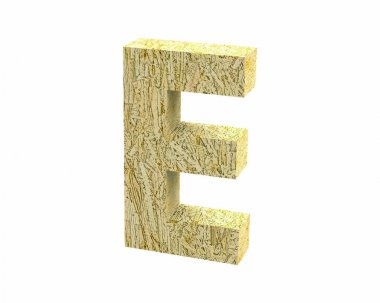 Yazı tipi odaklı Strand Board sermaye E render