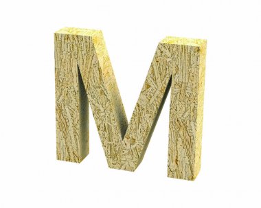 Yazı tipi odaklı Strand Board büyük M render