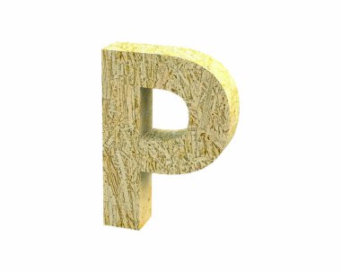 Yazı tipi odaklı Strand Board büyük P render