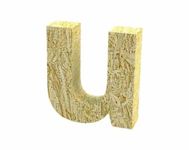 Yazı tipi odaklı Strand Board küçük harf u render