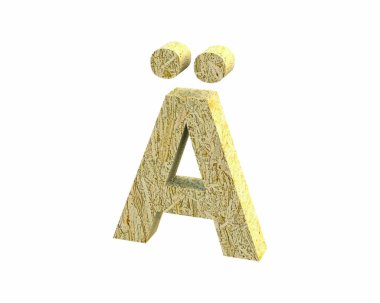 Yazı tipi odaklı Strand Board özel karakter Alt0196 render